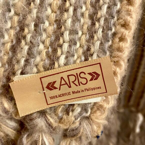 Aris Tan Striped Knit Tassel Scarf Unisex Womens One Size - Picture 7 of 13